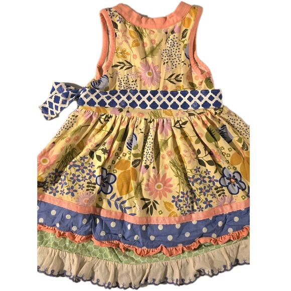 Matilda Jane‎ 4 Girls Yellow Sleeveless Floral Flower Wrap Dress - Picture 3 of 5